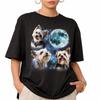 Comfort Colors Yorkie Shirt, Drei Yorkshire Terrier unter Vollmond T-Shirt, Kleiner Hunde-Mama-Shirt, Lustiges Yorkie-Liebhaber-Geschenk, Haustierbesitzer-T-Shirt