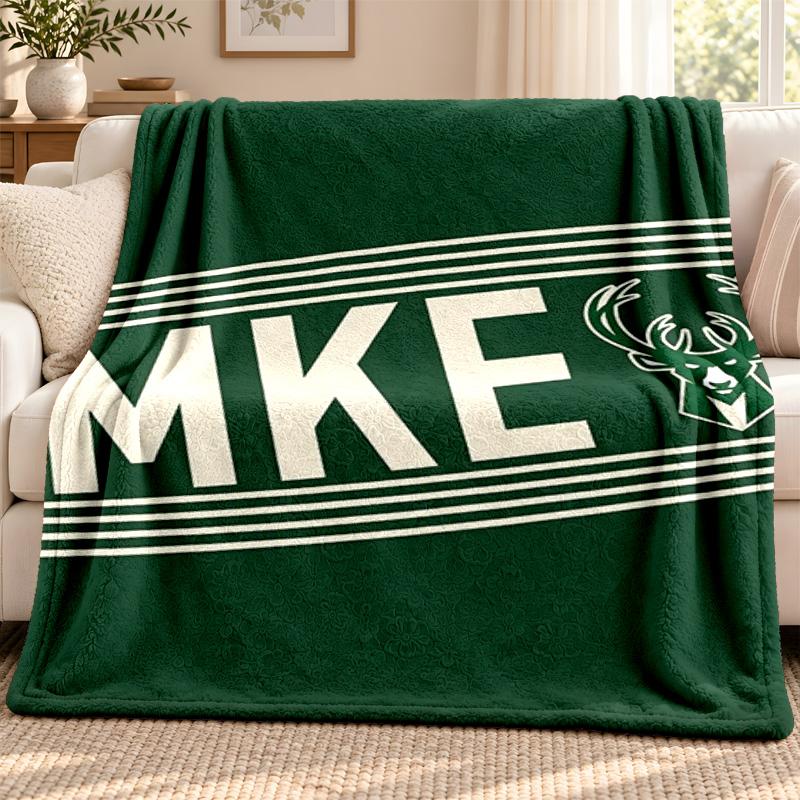 Milwaukee Bucks Decke Flanelldecke Weiche Gemütliche Plüschdecke für Sofa Bett Leichte Heimdekoration Outdoor Camping