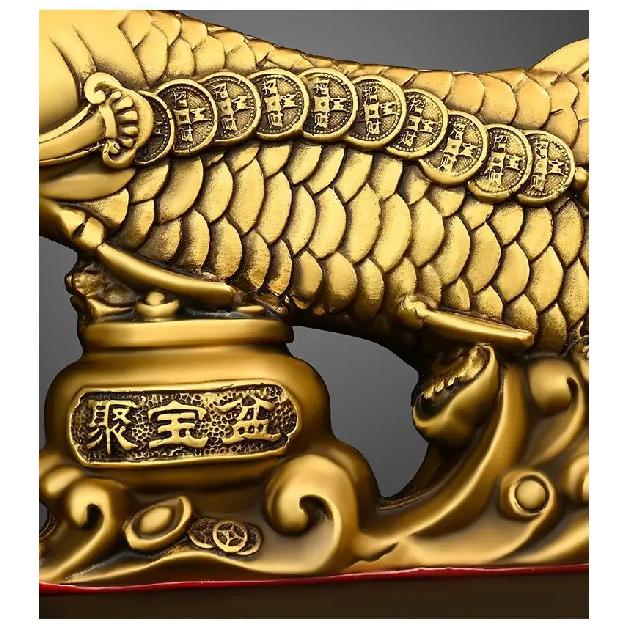 High Quality Copper Fish Ornaments Gold Dragon Home Living Room Office Decor