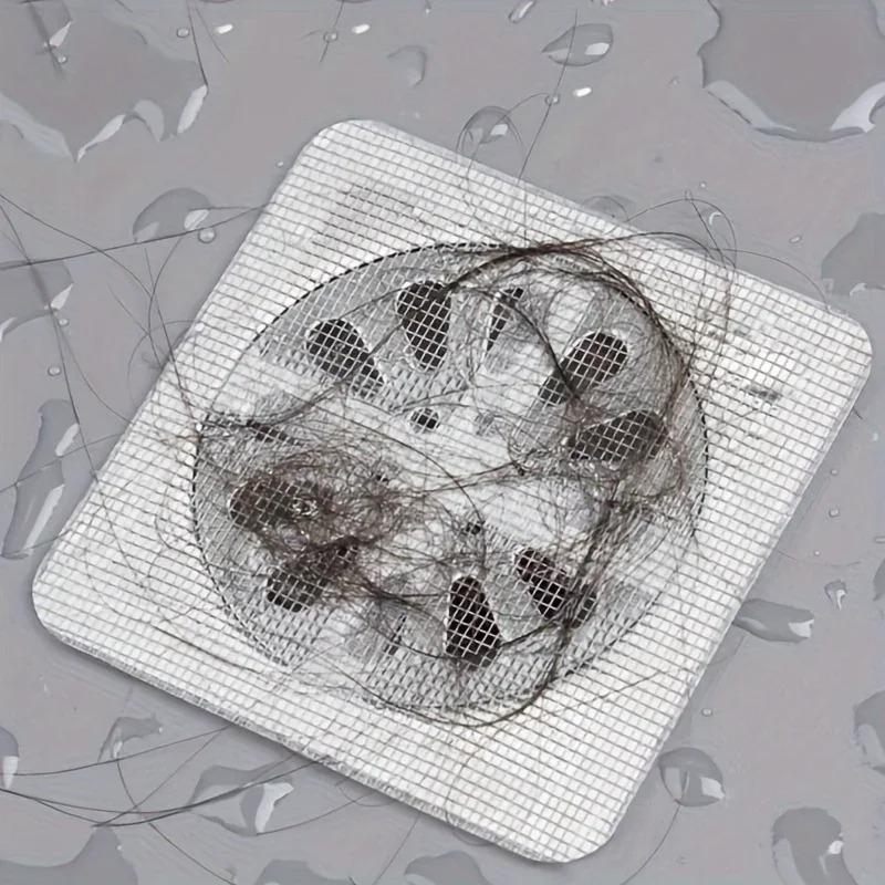 10/20/30/40pcs Disposable Hair Catchers for Shower Mesh Shower Covers-Floor Sink Strainer Filter Stickers Bathroom Accessories