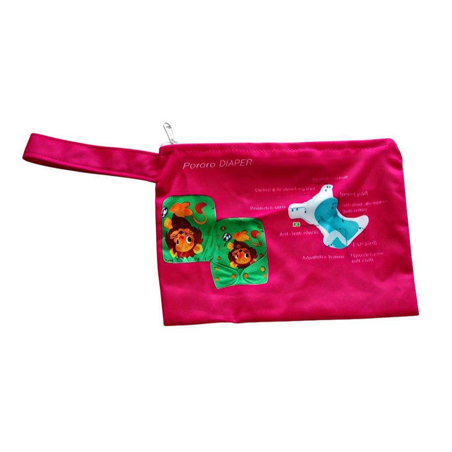 Waterproof Single Pocket Reusable Wet Diaper & Sanitary Napkin Bag