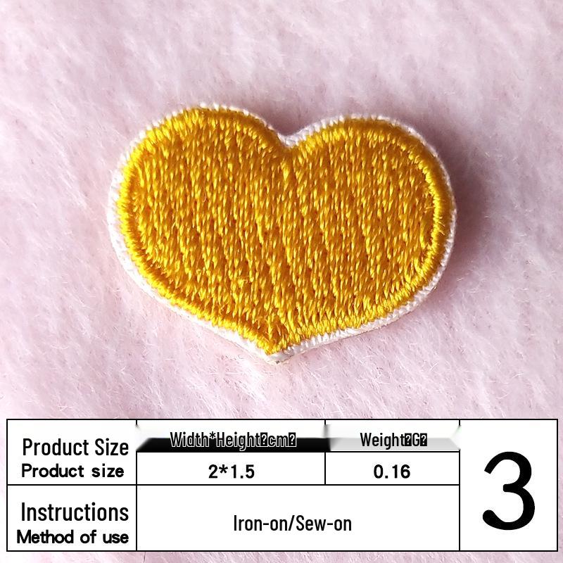 Na Yang Heart Embroidery Self-Adhesive Patch for DIY Clothing and Decoration