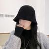 Fashionable Small Brim Bucket Hat Women Winter Warm Windproof Adjustable Cap Elegant Style