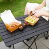 Venkovní Kempingový Skládací Stůl Přenosný Piknikový Barbecue Stolek Ultralehký Skládací Stolek s Rolovací Deskou Kempování Turistika Rybaření Kovové Stoly
