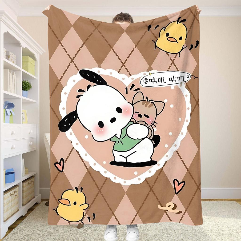 P-Pochaccoes Picnic Blanket Fluffy Soft Blankets and Throws Sofa Blankets for Bed Summer Comforter Bedspread on the Bed Anime &