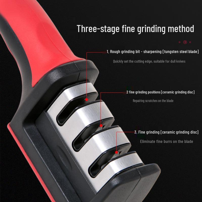 Professional Knife & Scissors Sharpener Set - Fast, Natural Stone for Household Use