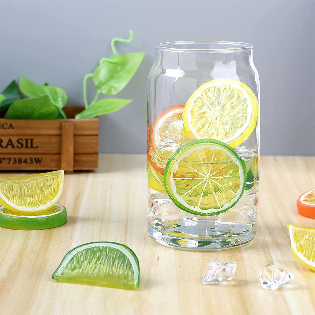 Lanito Artificial Lemon Simulated Set of Fruit Food Realistic Fruit Photography Summer Party Room Ornament Fruit, Ice, 27, Model, Sample, Model, Prop,