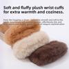 Soft Winter Suede Gloves Velvet Women Cycling Mittens Skiing Pu Leather Gloves  Autumn