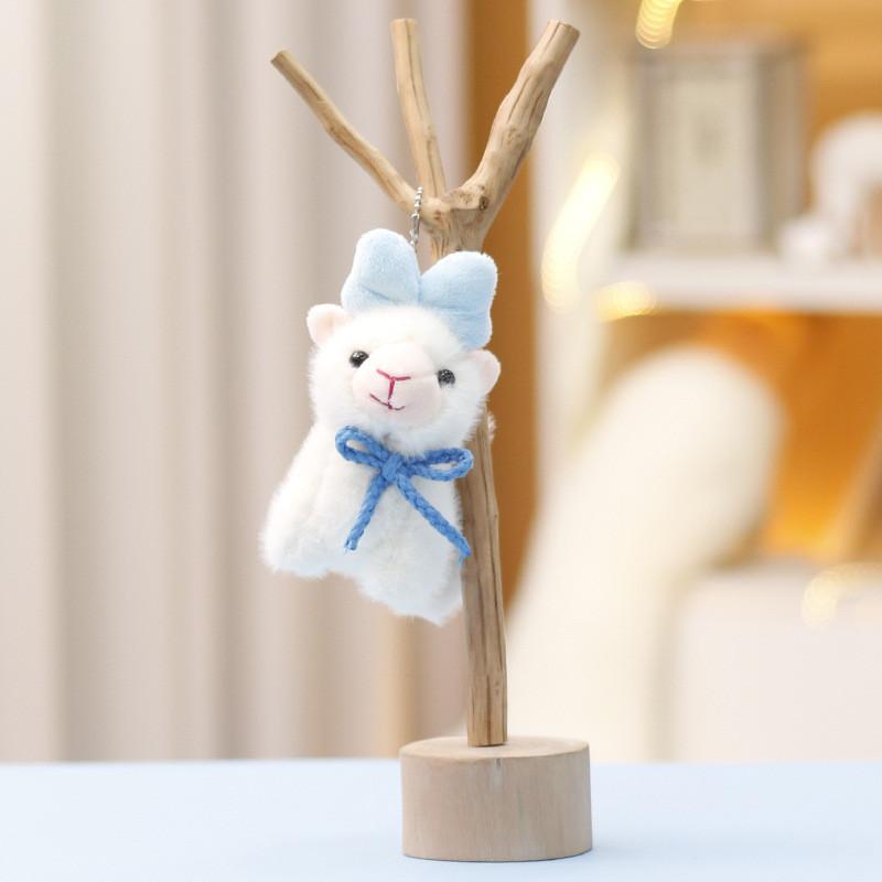 Cute Alpaca Keychain Cartoon Child Backpack Decorative Pendant Plush Doll Gift