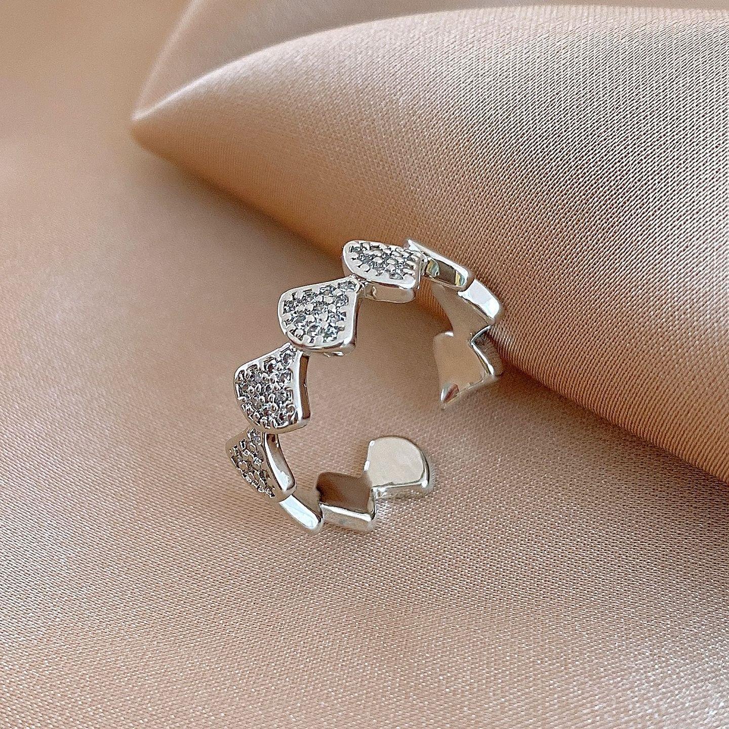 

18k electroplated simple zircon geometric opening ring index finger ring exquisite jewelry