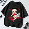 Hot Sale BettyBoop Camiseta Kawaii Cartoon Retro Style Cotton Crewneck Casual Y2k Clothes  T-Shirt Shoujo Girl Style Creativity