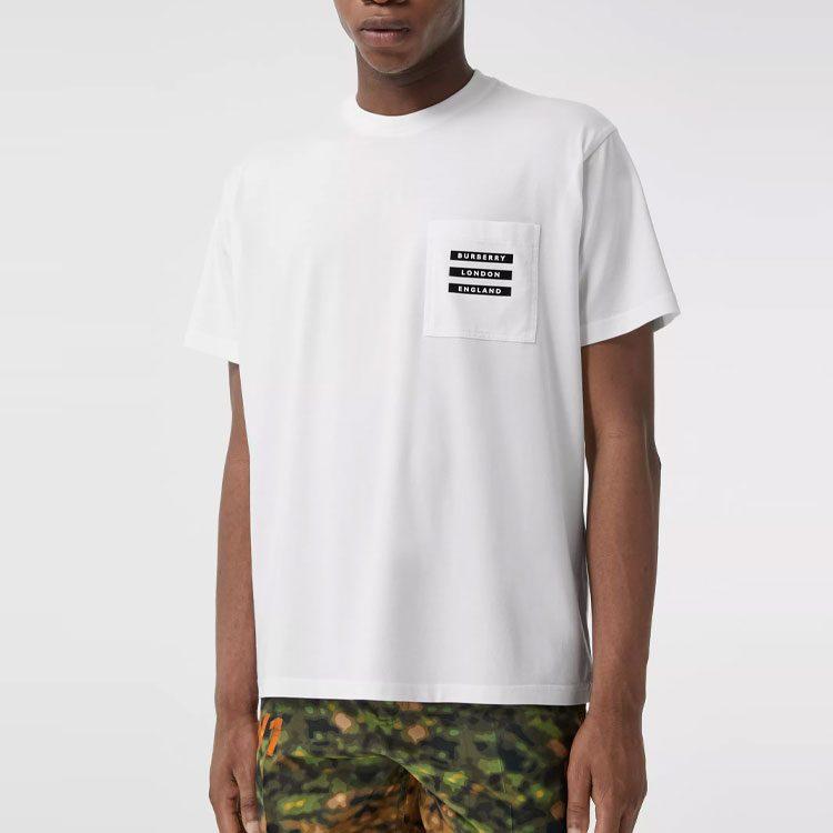 Burberry T Shirts Men's White Crew Neck Moderate Straight Fit 80439731