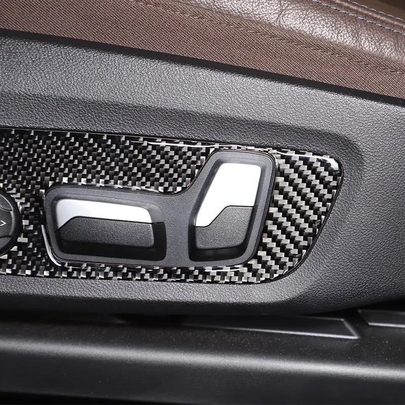 Metyoucar For BMW X3 G45 2025-2026 Soft Carbon Fiber Car Front Seat Adjustment Switch Panel Cover Trim Sticker Car Accessories