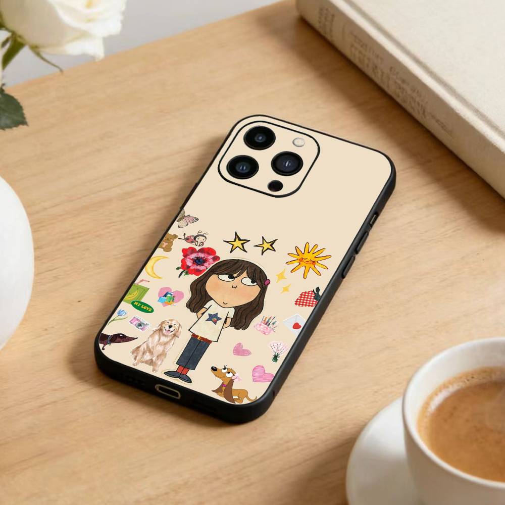 F-Charlie and Lola Cartoon Phone Case For iPhone 16,15,14,13,12,17,Pro Max,Plus Silicone Black Case