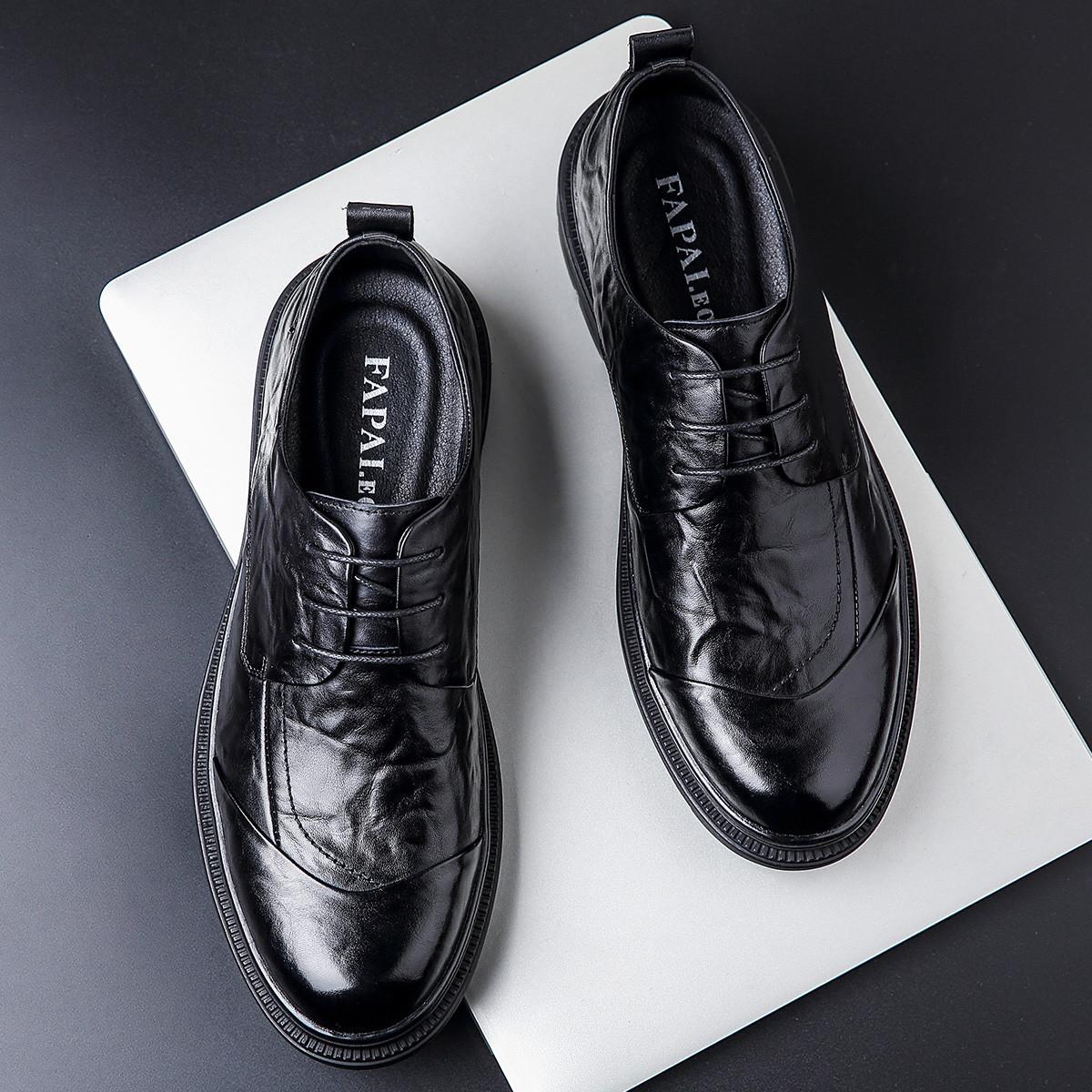 

Новая мужская деловая кожаная обувь 2025 года с высококлассным ощущением из натуральной кожи, мужская обувь из коровьей кожи с носком, формальная кожаная обувь, мужская летняя 41
