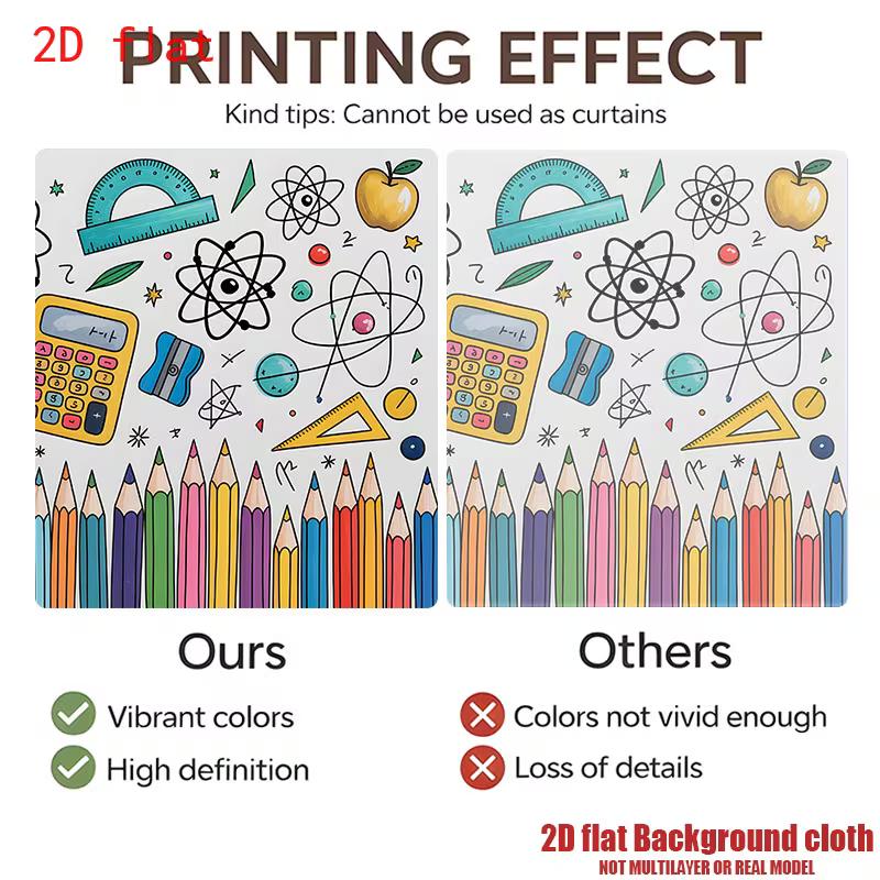 2D Flat Classroom Supplies Doodle Photo Background