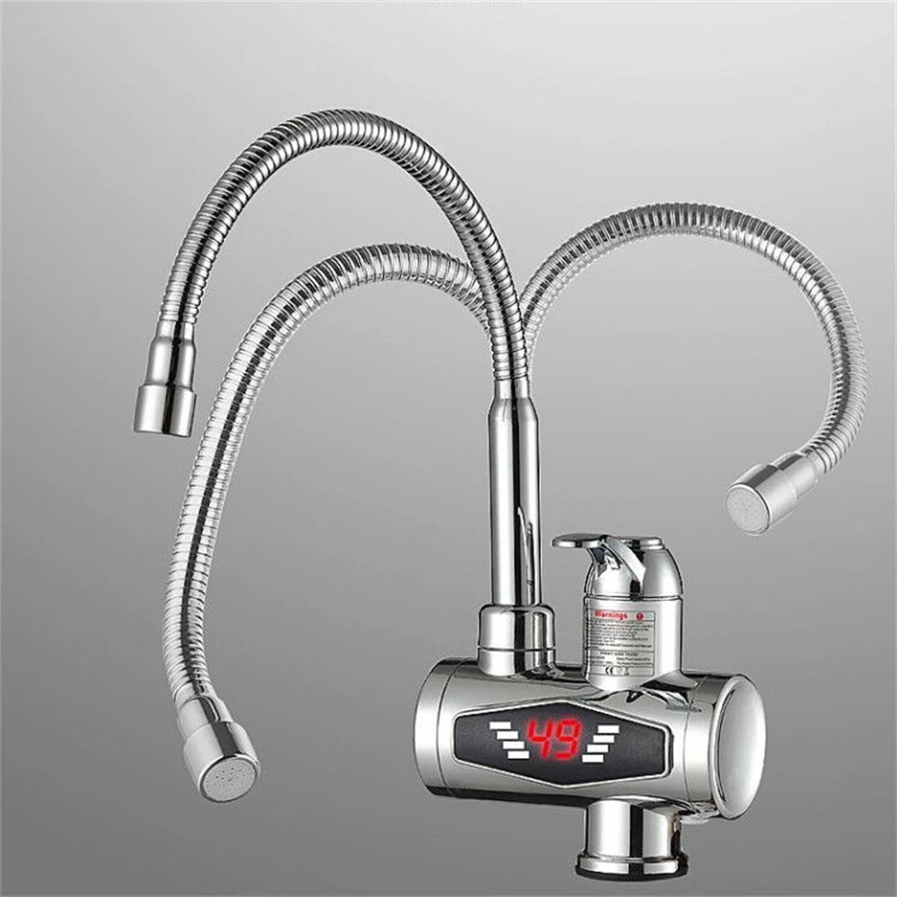 Electric Faucet Kitchen Bathroom Instant Heating Faucet Water with LED Digital Display Water Faucet Cold and Warm Dual-use Model