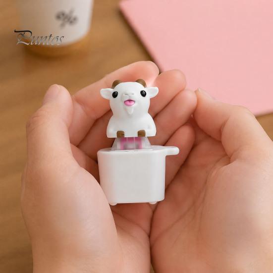 Finger Clicker Device 1/2Pcs Goat Keyboard Fidget Toy with Sound, Rechargeable Sheep Animal Push Button Toy, Decompression Keychain for Anxiety Relief
