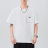 Short-sleeved T-shirt for Men's Summer New Embroidery 230g Heavy Round Neck Five-point Sleeve T-shirt Casual