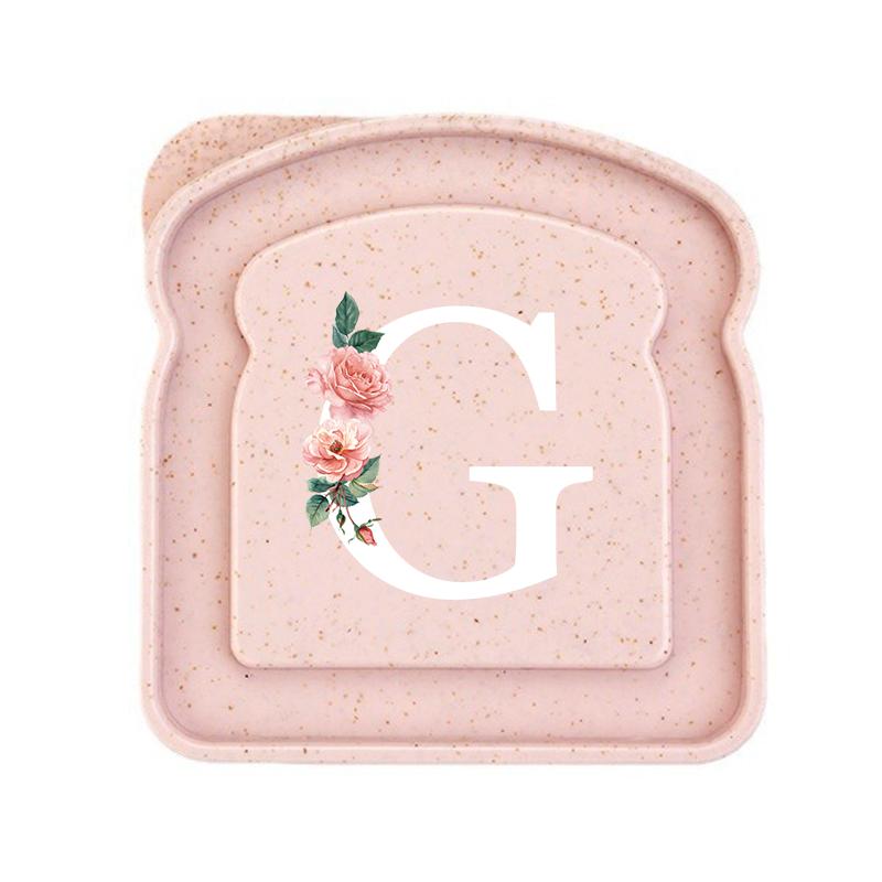 Initials Marked Toast Box Alphabet A-Z Reusable Sandwich Container Box Food Container Sealable Container Small Container