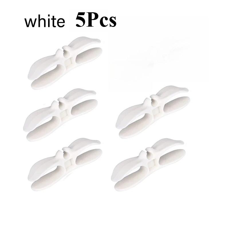 5Pcs Cable Organizer Wire Winder Traceless Plug Fixed Cord Management Tool for Home Office Desk Black White Durable Non-Slip