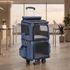 Dual-Level Pet Carrier Ventilated Rolling Spacious for Road Trips