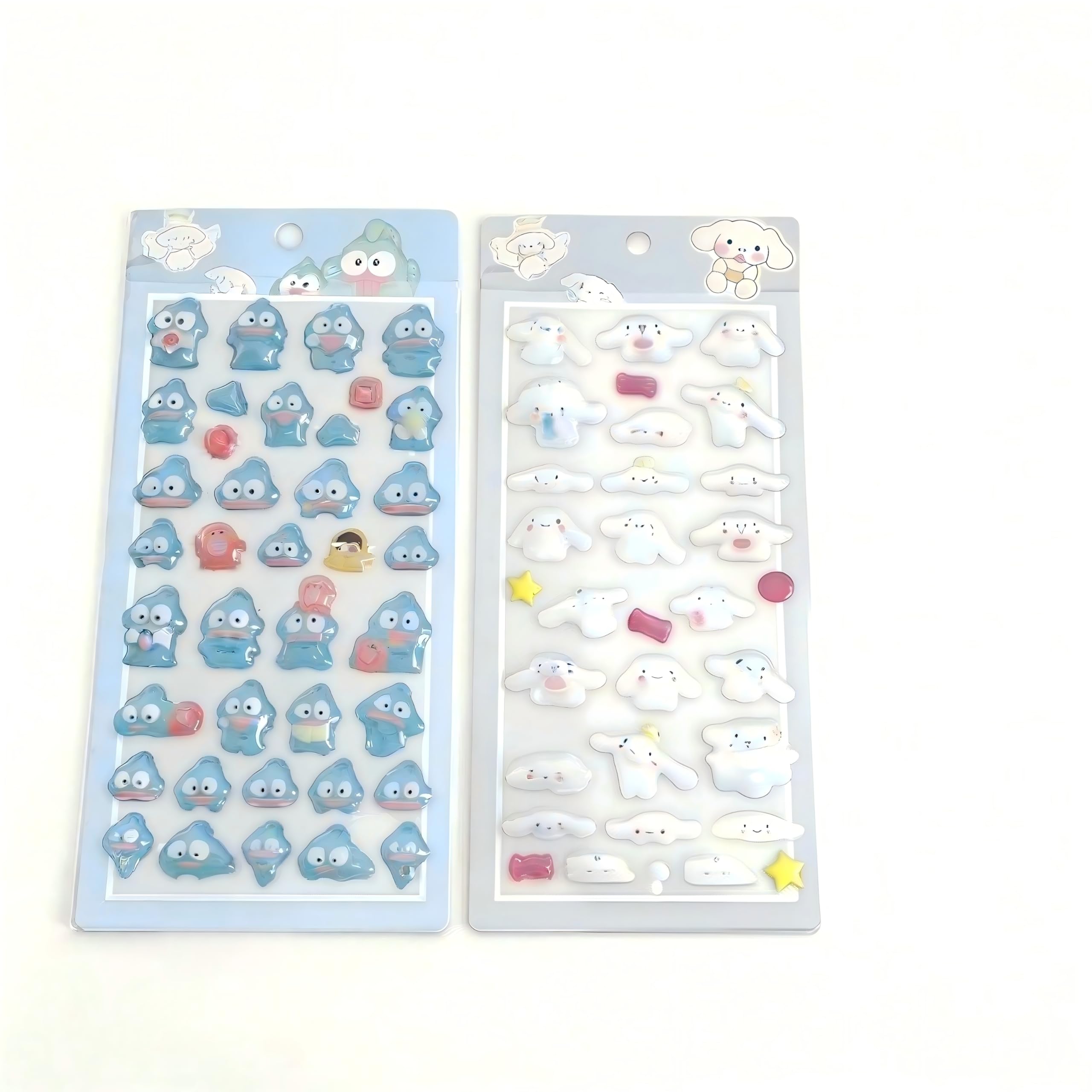 HongzyFirm Character 3D Marshmallow Style Fluffy Squishy Sticker Set