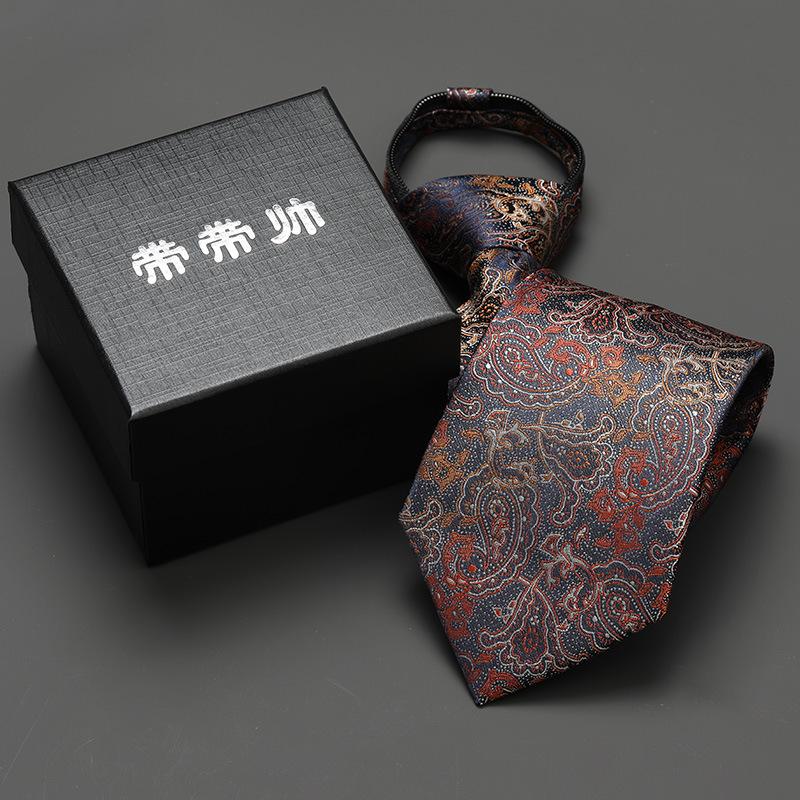 Groom'S Wedding Men'S And Women'S Business Ties, Formal Wear, Black Zipper-Style Korean Version, Narrow Lazy Man, No Stripes, Suit And Tie