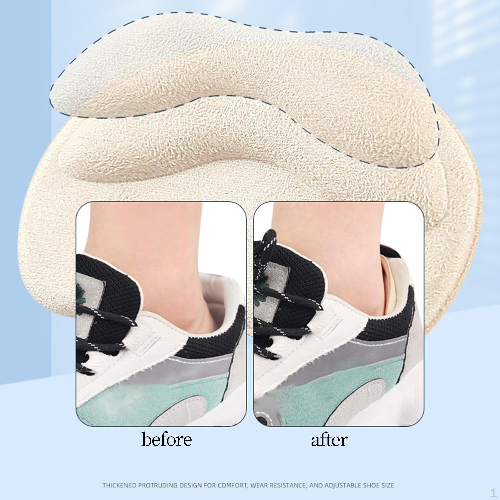 

1 пара подушечек для пяток, защитные накладки для ног, нескользящие наклейки для обуви, женские и мужские блистеры бежевый