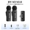 Microfono lavalier wireless BOYA BY-V3 con clip, microfono ricaricabile con cancellazione del rumore per iPhone, Android, fotocamera, live streaming, vlogging