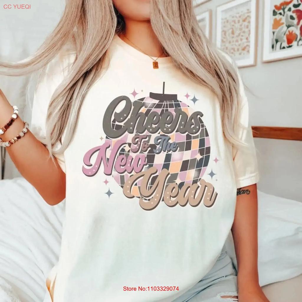 Cheers To The New Year T Shirt Retro Years Ball Drop Vintage Washed Streetwear Fashion Top For Everyday Wear Breathable
