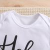 1-18 Months Baby Cute Spanish Letters "Hola Tio" Print Cotton Bodysuit Casual Short Sleeve Jumpsuit