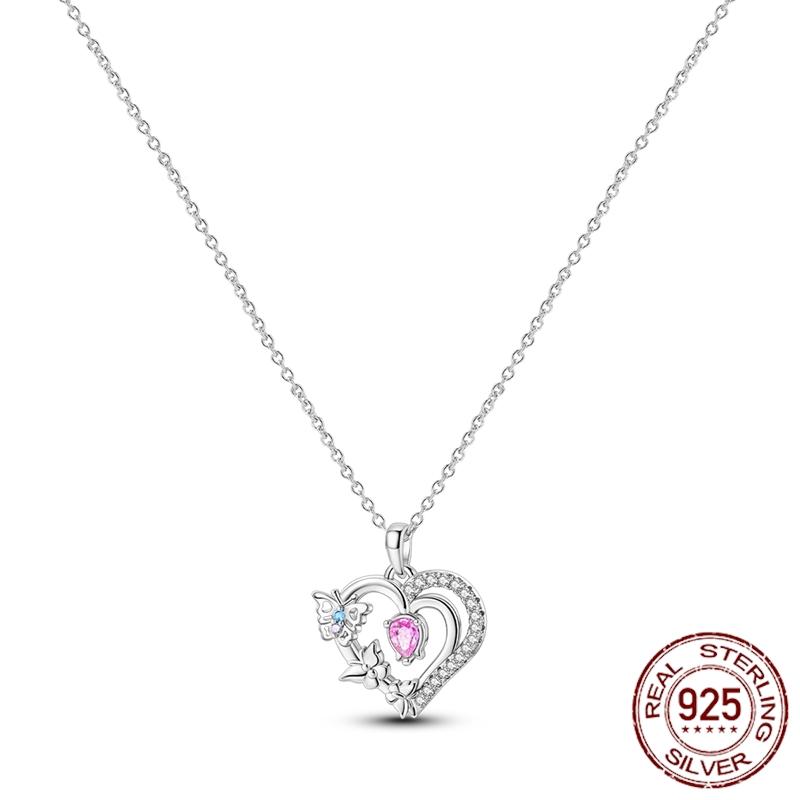 MULA Hote Heart Pendant Necklace 925 Silver Snake Neck Necklace Original Bracelet DIY Jewelry Fashion Luxury Women