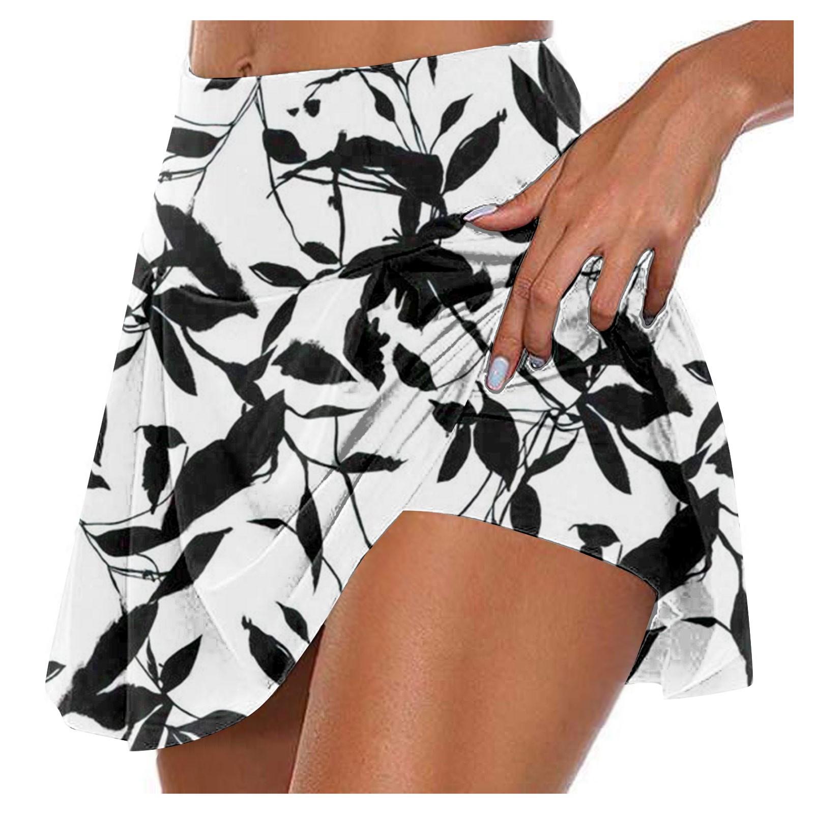 

Женские спортивные эластичные плиссированные теннисные юбки для бега, йоги, внутренние шорты, эластичные спортивные шорты для гольфа S белый