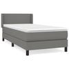 3129514 vidaXL Lit à sommier tapissier et matelas Gris foncé 90x190 cm Tissu