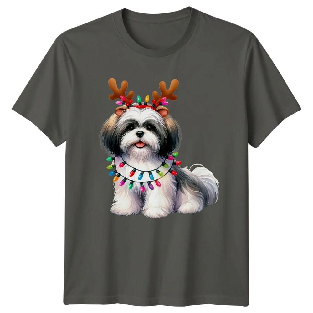 Shih Tzu Dog Christmas Holiday Unisex Unisex Unisex Graphic Tee