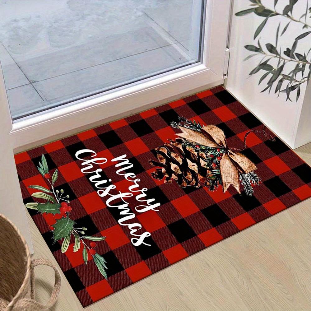

1pc Bows and Pine Cones Area Rug, Slip-Resistant, Easy-Clean, Stain-Resistant, Perfect for Cozy Living Rooms, Bedrooms, Kitchens, Offices, a 60cm by 90cm