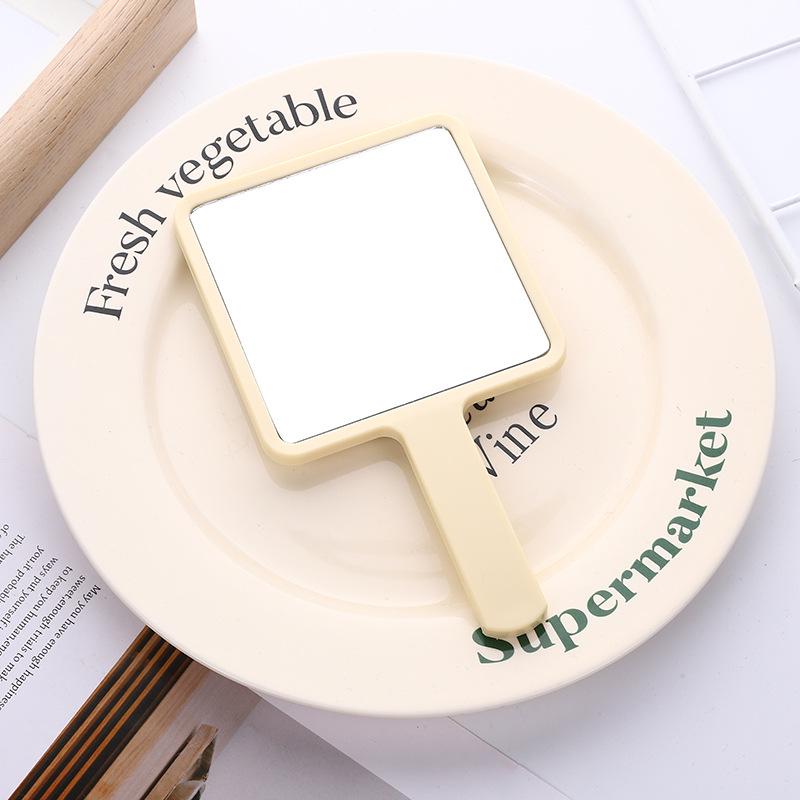 Anpassbarer quadratischer Kosmetikspiegel mit Griff - Farb- und LOGO-Optionen verfügbar