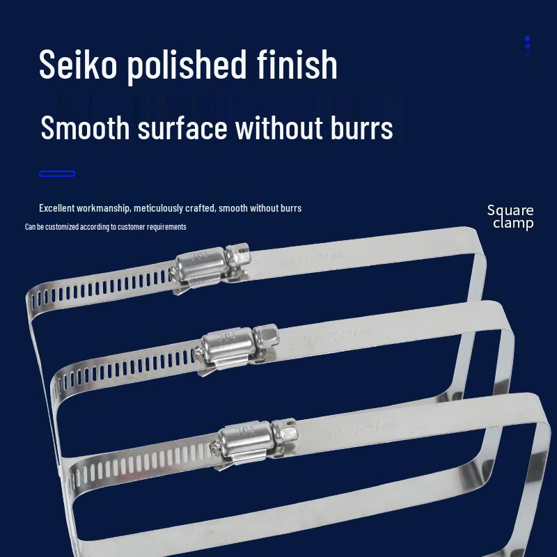 Kwadratowa obejma U-bolt ze stali nierdzewnej 304 do mocowania kabli fotowoltaicznych, węży, korytek kablowych i rur.