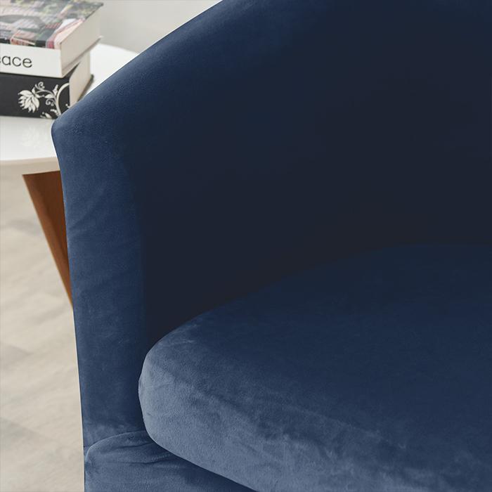 Club Armchair Cover, Velvet, Navy Blue