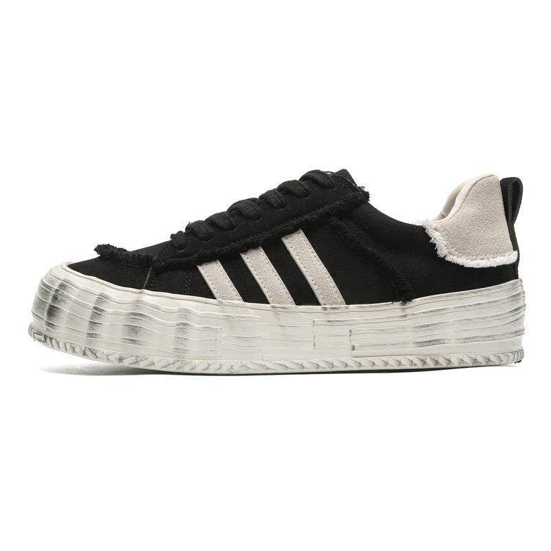 

Men s shoes niche retro couple bread shoes ins American high-value super fire versatile sports heightening casual board shoes 39 чёрный