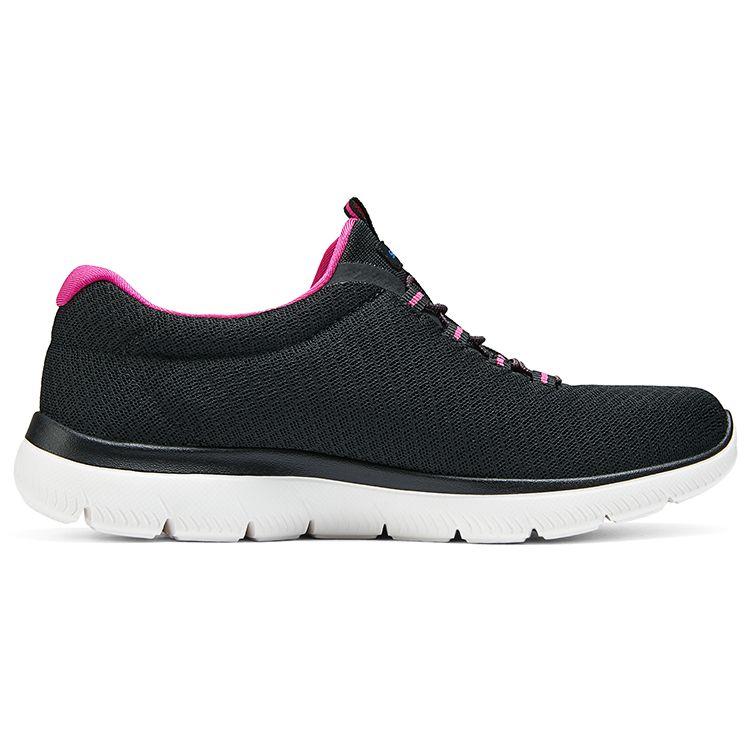 Skechers Scarpe Casual Basse Ammortizzanti Traspiranti Versatili Comode Donna sneaker Nero Rosso 12980-BKHP