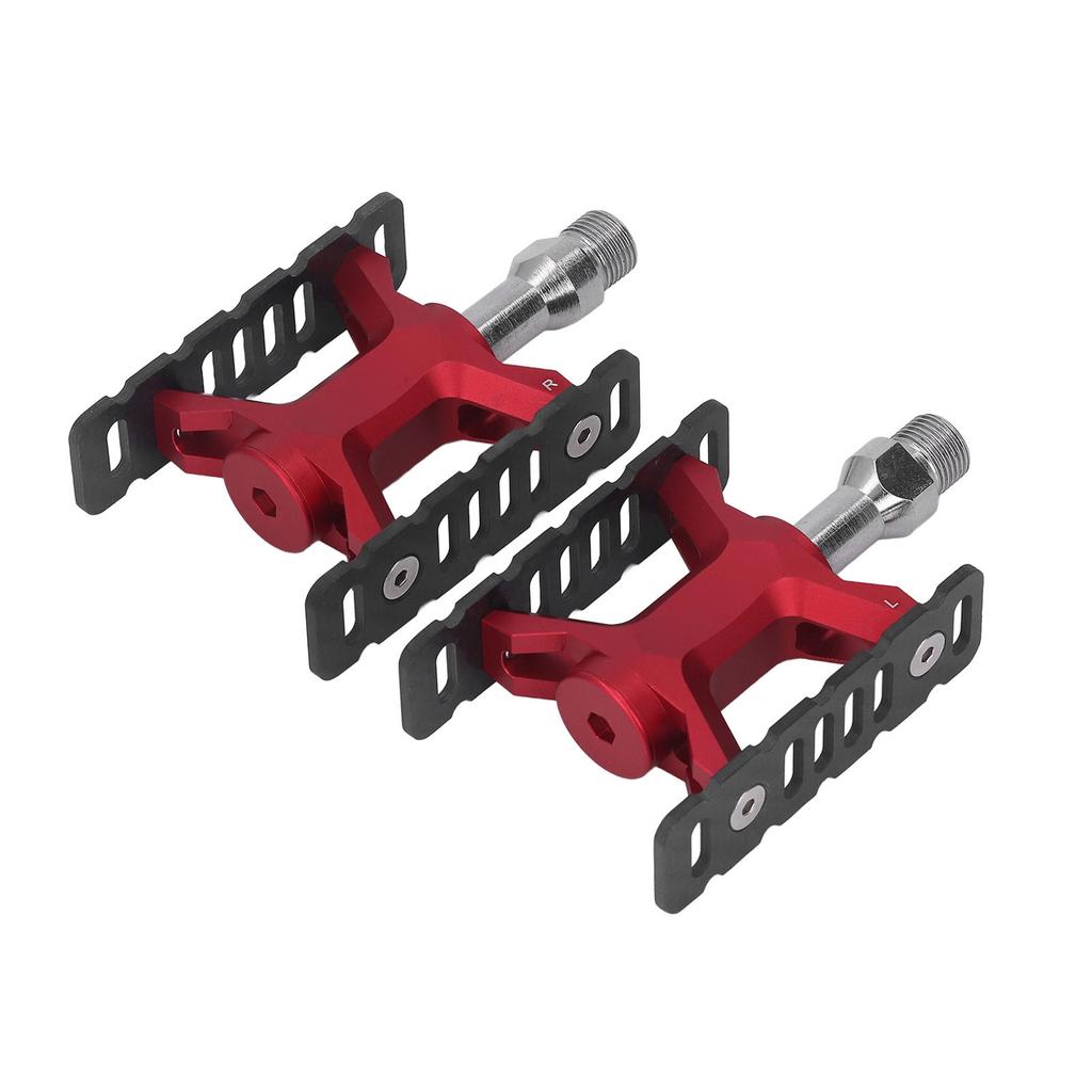 Bike Pedals Rust Proof Prevent Slip Lightweight DU Bearing Bicycle Flat Pedals for Folding Mountain Bikes 1 Pair Red