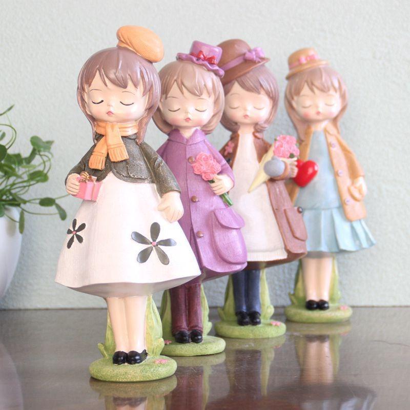Resin Girl Home Decoration Birthday Housewarming New Wedding Room Decoration Angel Statue Desktop Office Decoration