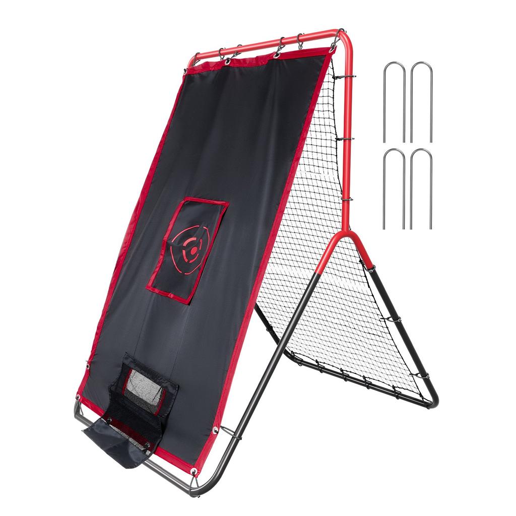 VEVOR Baseball And Softball Rebounder Net, 3.5 x 4.5 ft 2-in-1 Switch Hitter Pitch Trainer, PitchBack Baseball Pitching Return Trainer Nest