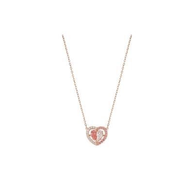 Gema Symmetrical Heart Cubic Zirconia Necklace Women Necklace Pink 5653007