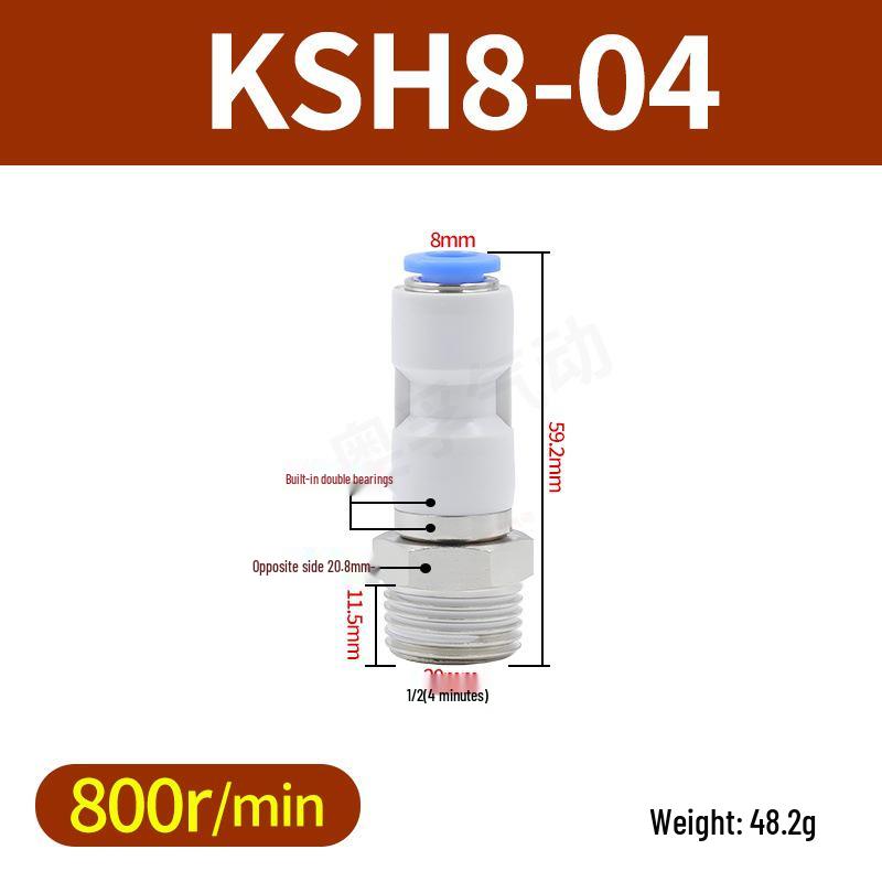 High-Speed Rotary Joint Elbow KSL4-M5 & KSH6-M6 6-12S Straight Through Connector.