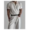 American Retro Heavyweight Short Sleeve T-Shirt Men's Polo Shirt Mature and Stable Muscle-Showing Fitness Sports Casual Top