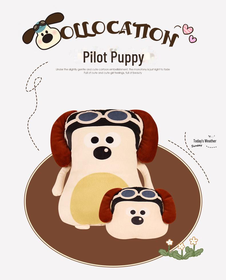 Cute Cartoon Pilot Dog Car Seat Cushion for Ladies - Breathable and Suitable for Geely Binrui, Dihao, and Binyue, All Seasons