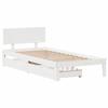 VidaXL Bed Frame with Drawers White 90x190 Cm Solid Pine Wood, Slatted Base, Double Bed Frame, Solid Wood Bed Frame 3301971
